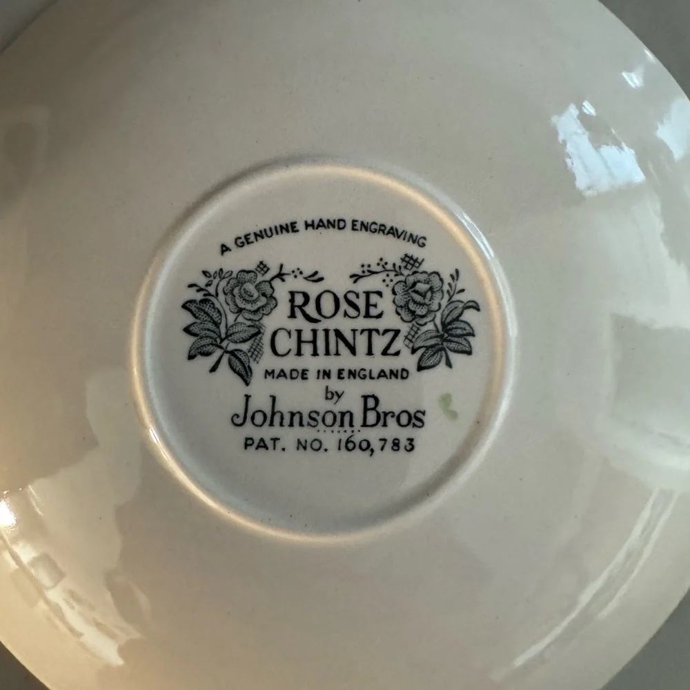 Vintage Johnson Bros. Rose Chintz Tea Cup & Saucer Made In England Set of 3 - Picture 7 of 9